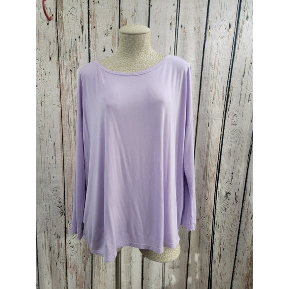 ALK Women's S Pico Basic Jersey Lavendar Drop Shoulder Shirt Top Blouse Tee EUC - Picture 1 of 9